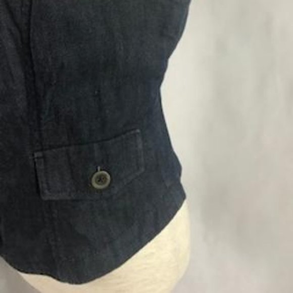 NWOT Ann Taylor Loft Dark Blue Denim V-neck Button Front Vest Size 6 - Picture 5 of 11